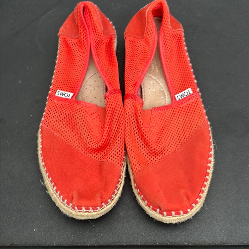 TOMS Red Espadrille Flats
